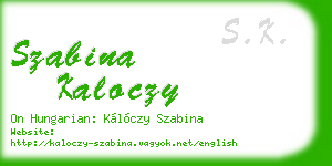 szabina kaloczy business card