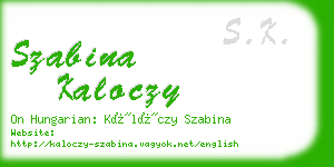 szabina kaloczy business card